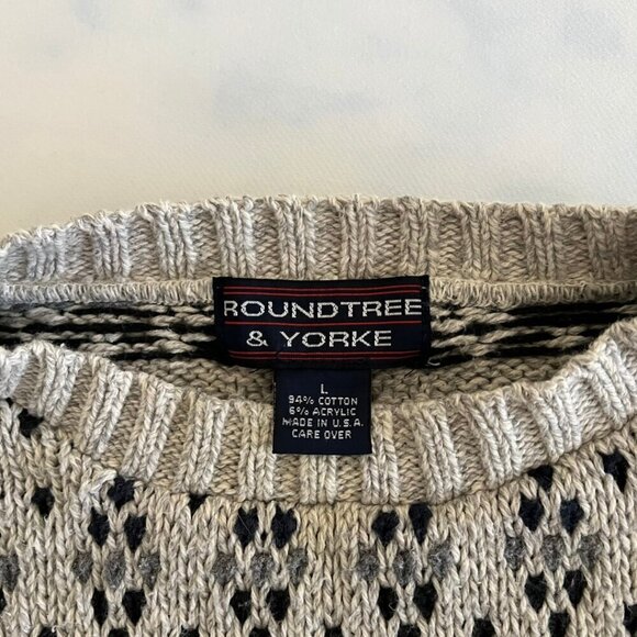 Roundtree & Yorke Vintage Grey Knit Crewneck Sweater - Picture 7 of 7